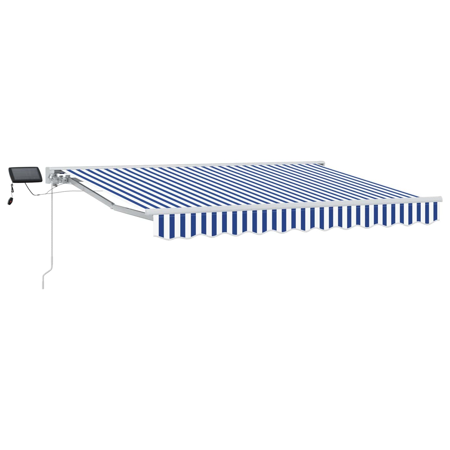 vidaXL Manual Awning Frame with LEDs Blue and White 3.5 x 2 m