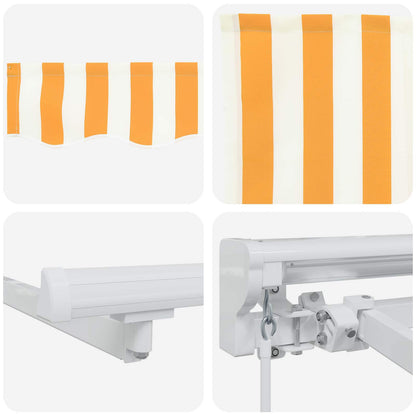 vidaXL Manual Awning Frame with LEDs Yellow and White 3.5 x 2 m