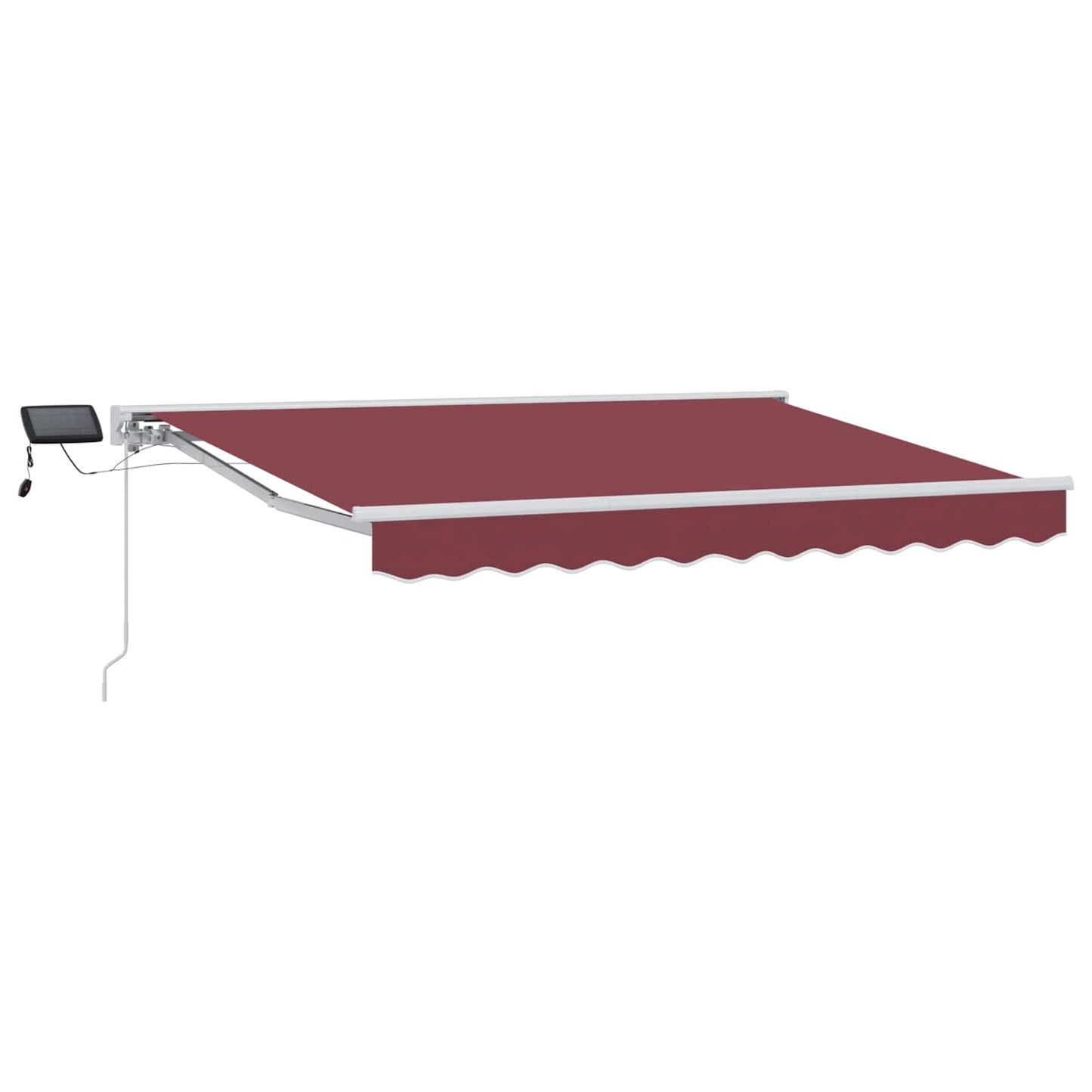 vidaXL Manual Awning Frame with LEDs Burgundy and White 3.5 x 2 m