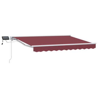 vidaXL Manual Awning Frame with LEDs Burgundy and White 3.5 x 2 m