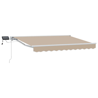 vidaXL Manual Awning Frame with LEDs Beige and White 3.5 x 2 m