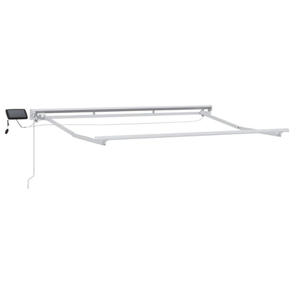 vidaXL Manual Awning Frame with LEDs Beige and White 3.5 x 2 m