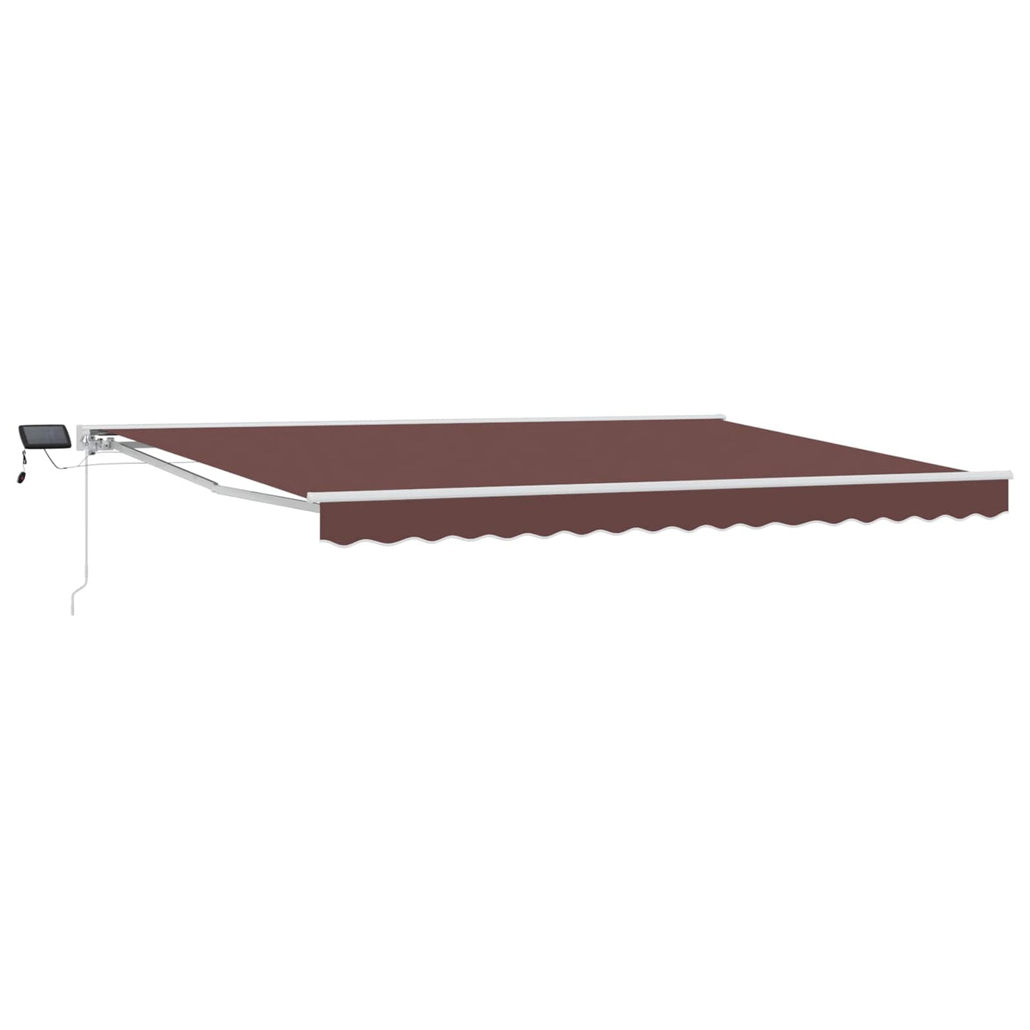 vidaXL Manual Awning Frame with LEDs Brown and White 4 x 2 m