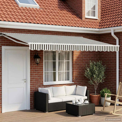 vidaXL Manual Awning Frame with LEDs Anthracite and White 4 x 2 m