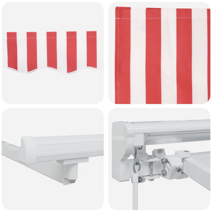 vidaXL Manual Awning Frame with LEDs Red and White 3 x 2.5 m