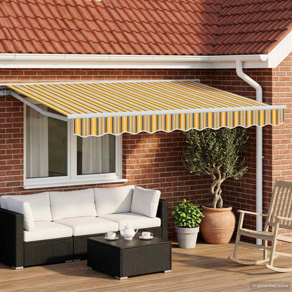 vidaXL Manual Awning Frame with LEDs Yellow, Grey and White 3 x 2.5 m