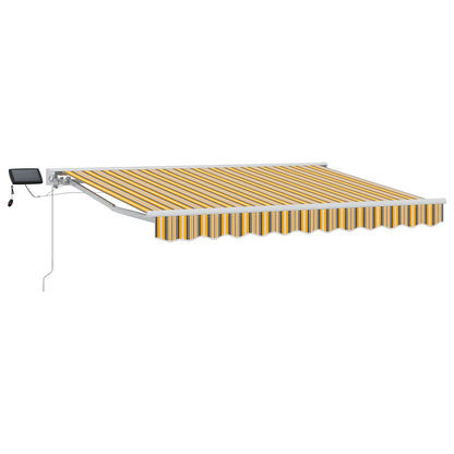 vidaXL Manual Awning Frame with LEDs Yellow, Grey and White 3 x 2.5 m