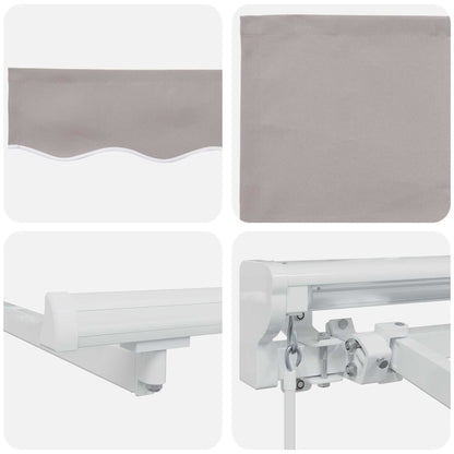 vidaXL Manual Awning Frame with LEDs Light Grey and White 3 x 2.5 m