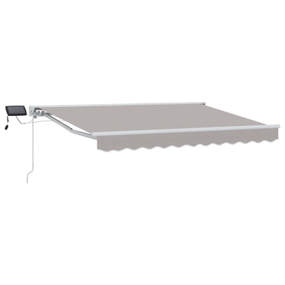vidaXL Manual Awning Frame with LEDs Light Grey and White 3 x 2.5 m