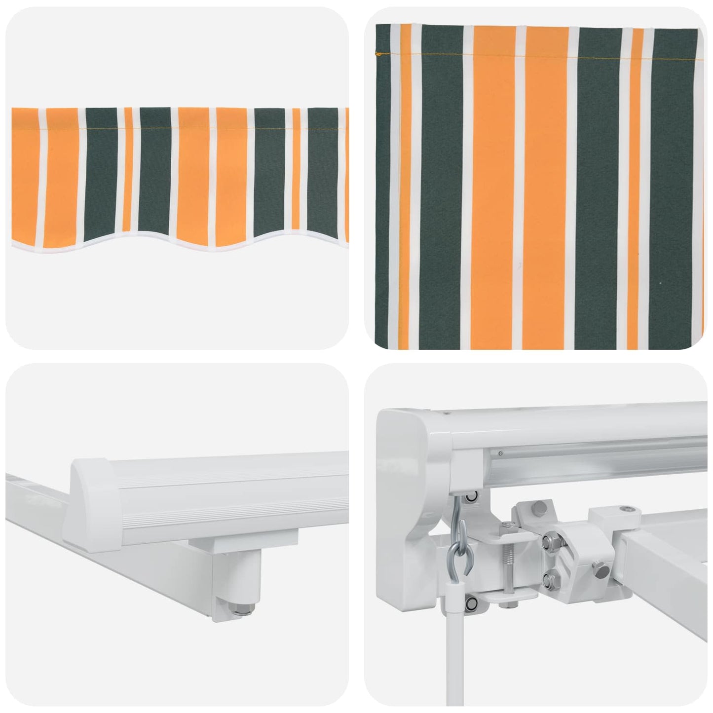 vidaXL Manual Awning Frame with LEDs Green, Yellow and White 3 x 2.5 m