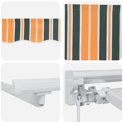 vidaXL Manual Awning Frame with LEDs Green, Yellow and White 3 x 2.5 m