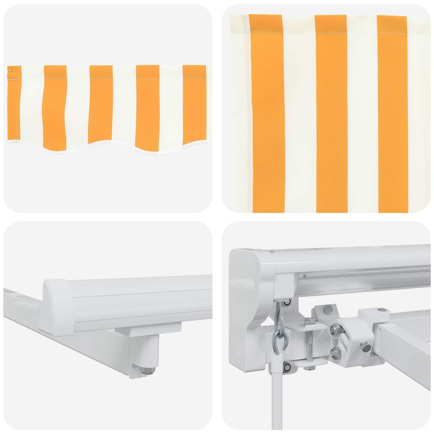 vidaXL Manual Awning Frame with LEDs Yellow and White 3.5 x 2.5 m