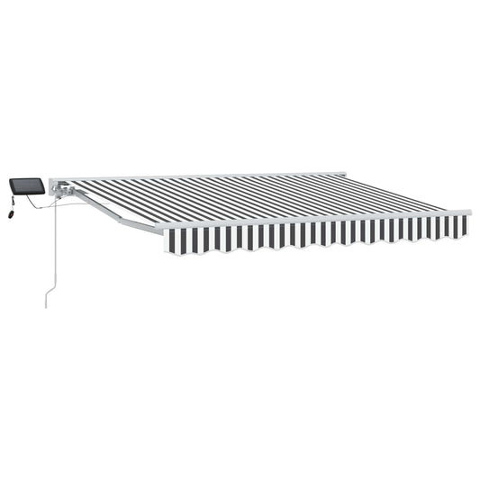 vidaXL Manual Awning Frame with LEDs Anthracite and White 3.5 x 2.5 m