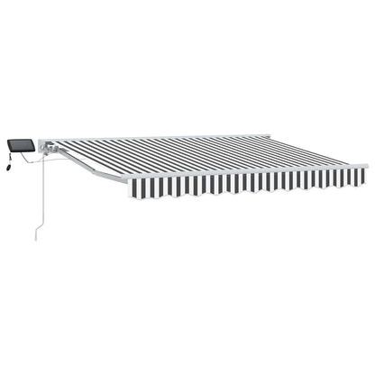 vidaXL Manual Awning Frame with LEDs Anthracite and White 3.5 x 2.5 m