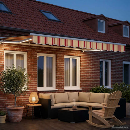 vidaXL Manual Awning Frame with LEDs 3.5 x 2.5 m