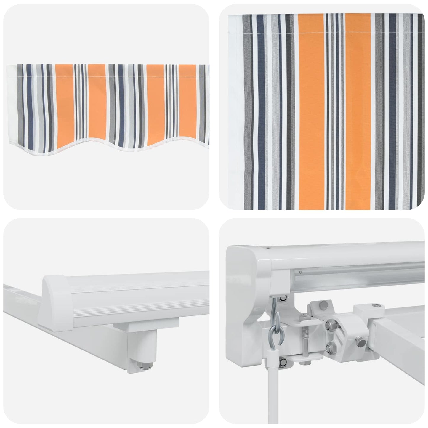 vidaXL Manual Awning Frame with LEDs 3.5 x 2.5 m