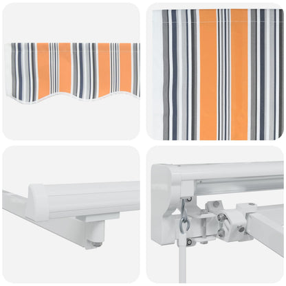 vidaXL Manual Awning Frame with LEDs 3.5 x 2.5 m