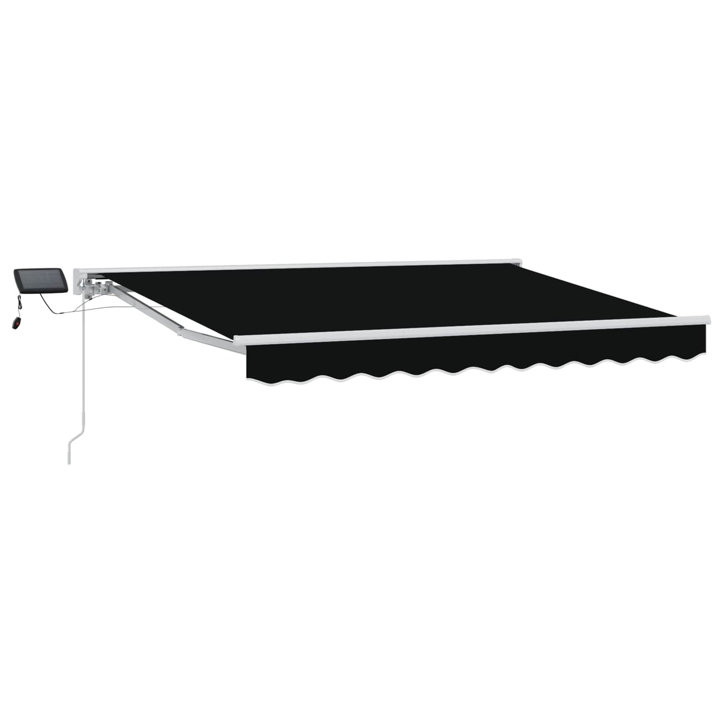 vidaXL Manual Awning Frame with LEDs Black and White 3.5 x 2.5 m