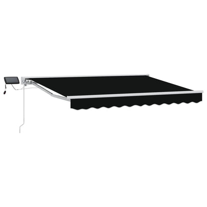 vidaXL Manual Awning Frame with LEDs Black and White 3.5 x 2.5 m