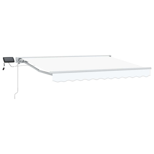 vidaXL Manual Awning Frame with LEDs White 3.5 x 2.5 m