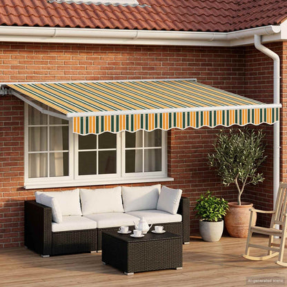 vidaXL Manual Awning Frame with LEDs 3.5 x 2.5 m