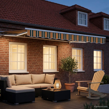 vidaXL Manual Awning Frame with LEDs 3.5 x 2.5 m