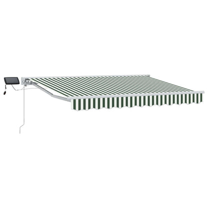 vidaXL Manual Awning Frame with LEDs Green and White 3.5 x 2.5 m