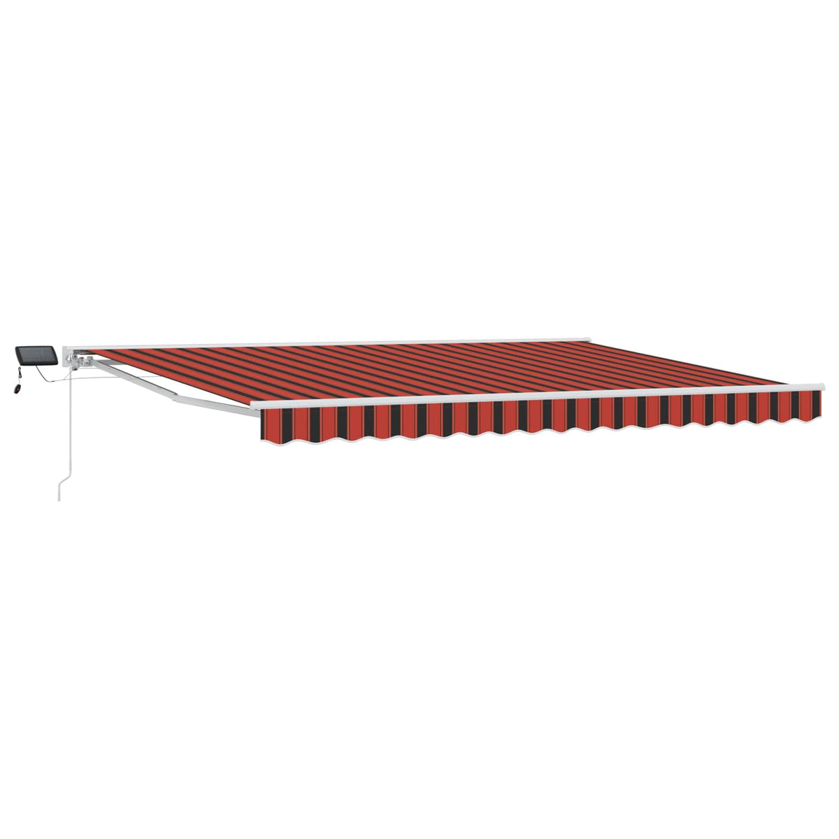 vidaXL Manual Awning Frame with LEDs Orange, Black and White 4 x 3 m