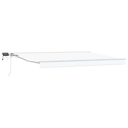vidaXL Manual Awning Frame with LEDs White 4 x 3 m