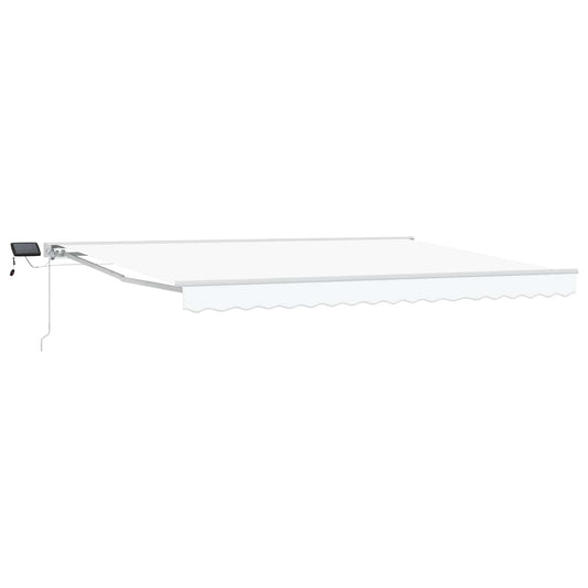 vidaXL Manual Awning Frame with LEDs White 4 x 3 m