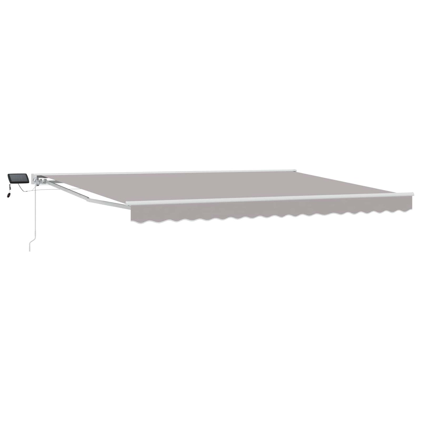 vidaXL Manual Awning Frame with LEDs Light Grey and White 4 x 3 m