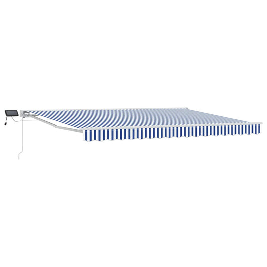 vidaXL Manual Awning Frame with LEDs Blue and White 4 x 3.5 m