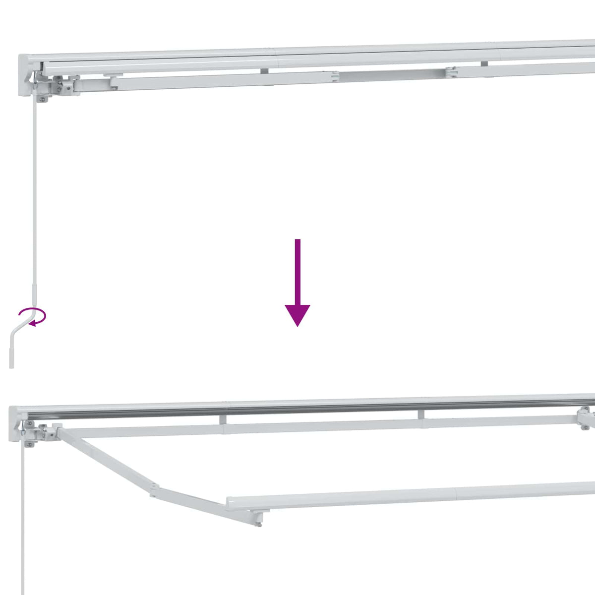 vidaXL Manual Awning Frame with LEDs Yellow and White 4 x 3.5 m