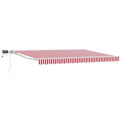 vidaXL Manual Awning Frame with LEDs Red and White 4 x 3.5 m