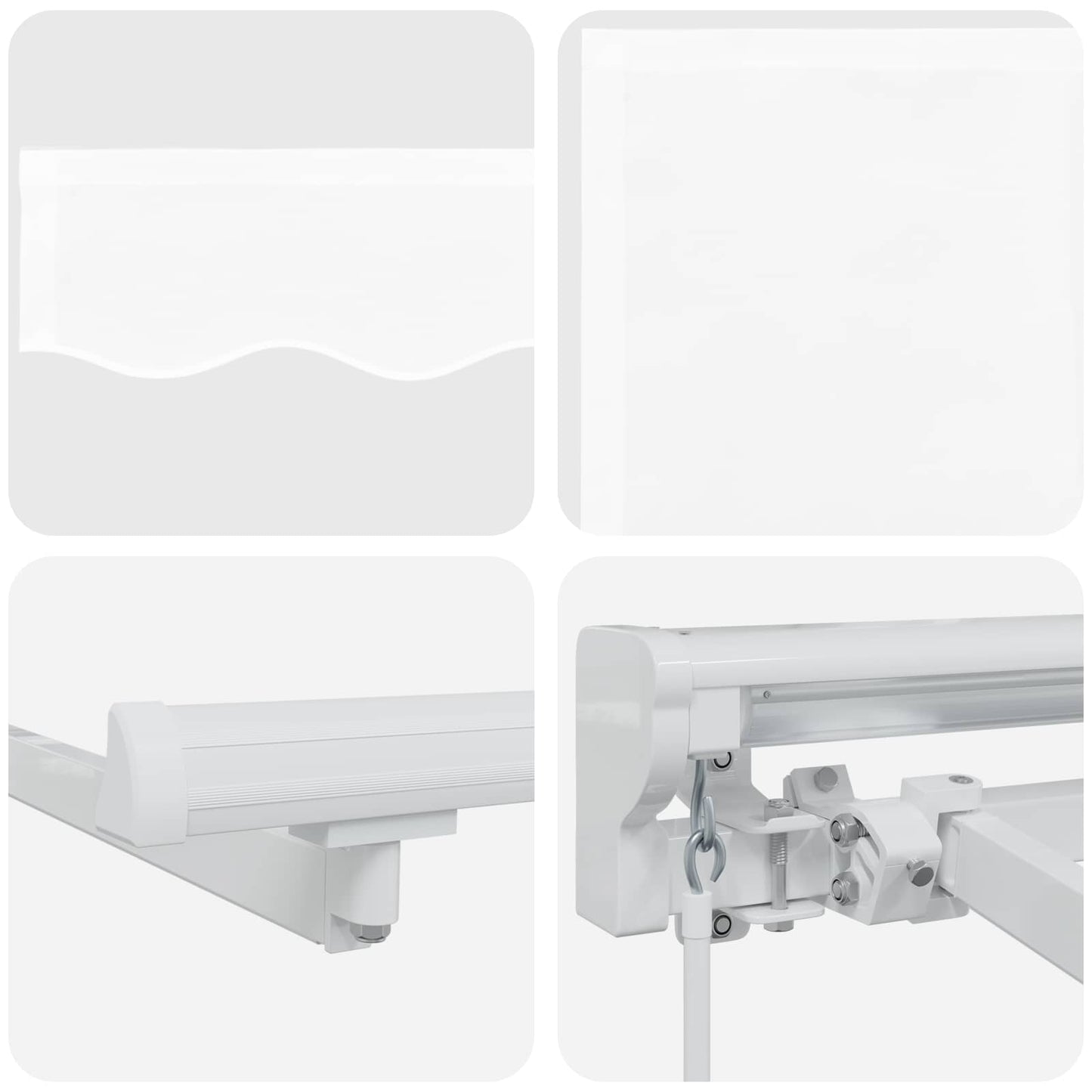 vidaXL Manual Awning Frame with LEDs White 4 x 3.5 m