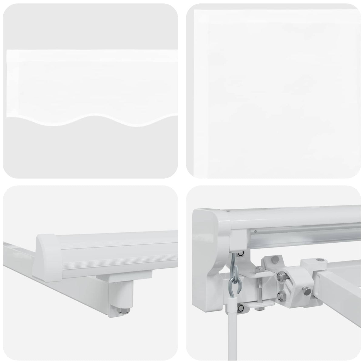 vidaXL Manual Awning Frame with LEDs White 4 x 3.5 m