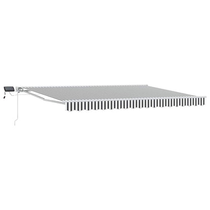 vidaXL Manual Awning Frame with LEDs Anthracite and White 4.5 x 3 m