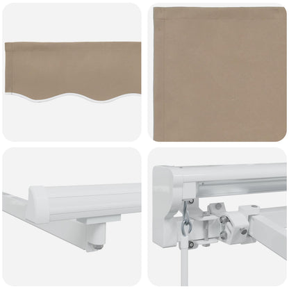vidaXL Manual Awning Frame with LEDs Beige and White 4.5 x 3 m