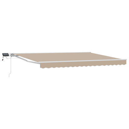 vidaXL Manual Awning Frame with LEDs Beige and White 4.5 x 3 m