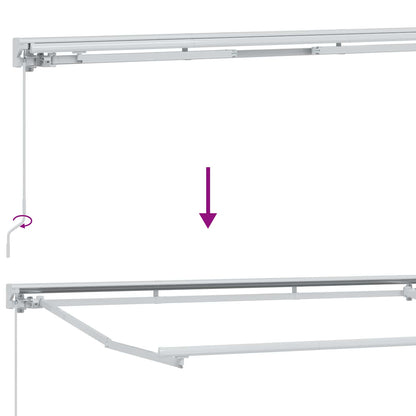 vidaXL Manual Awning Frame with LEDs Beige and White 4.5 x 3 m