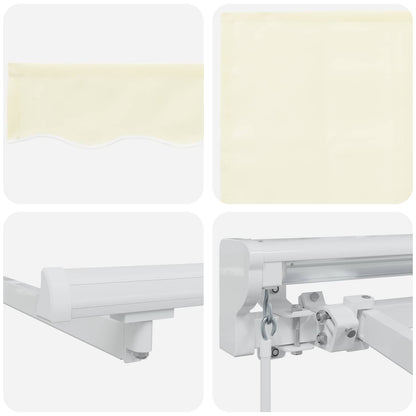 vidaXL Manual Awning Frame with LEDs Cream and White 4.5 x 3.5 m