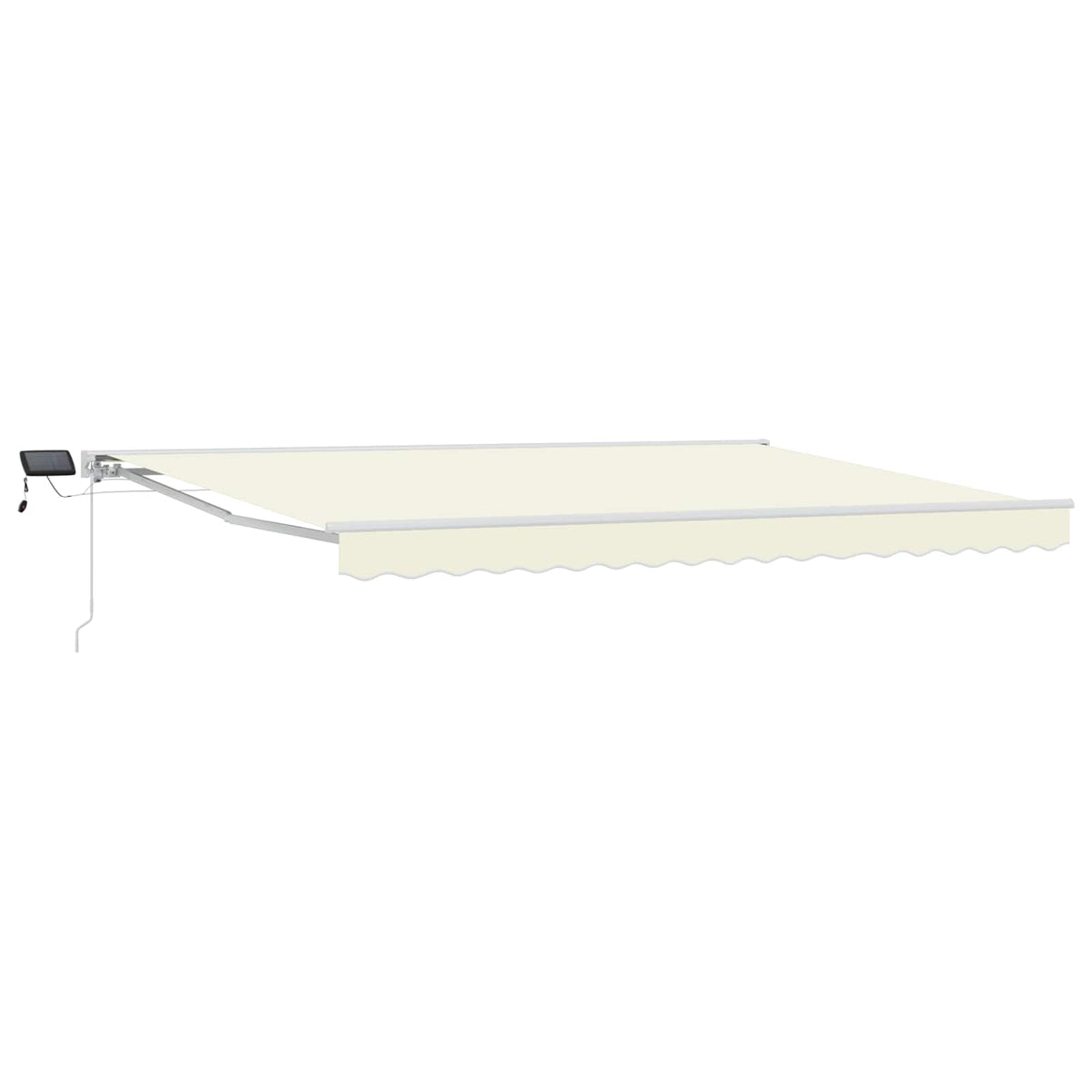 vidaXL Manual Awning Frame with LEDs Cream and White 4.5 x 3.5 m
