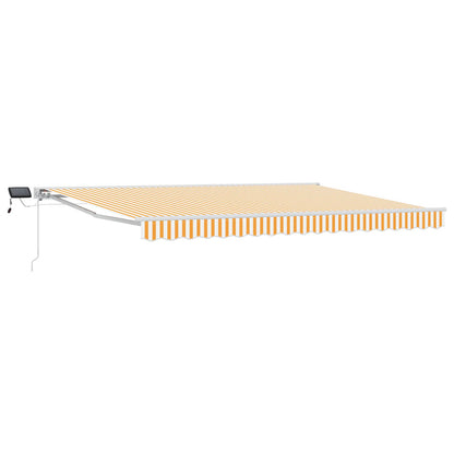vidaXL Manual Awning Frame with LEDs Yellow and White 4.5 x 3.5 m