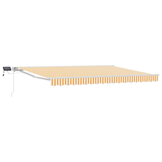 vidaXL Manual Awning Frame with LEDs Yellow and White 4.5 x 3.5 m