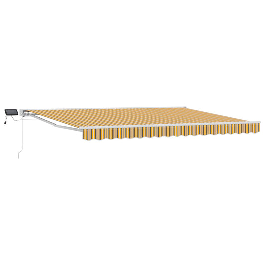 vidaXL Manual Awning Frame with LEDs Yellow, Grey and White 5 x 3 m
