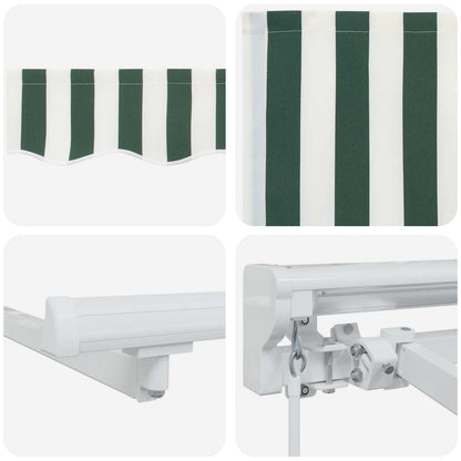 vidaXL Manual Awning Frame with LEDs Green and White 5 x 3 m