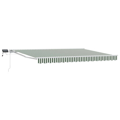 vidaXL Manual Awning Frame with LEDs Green and White 5 x 3 m