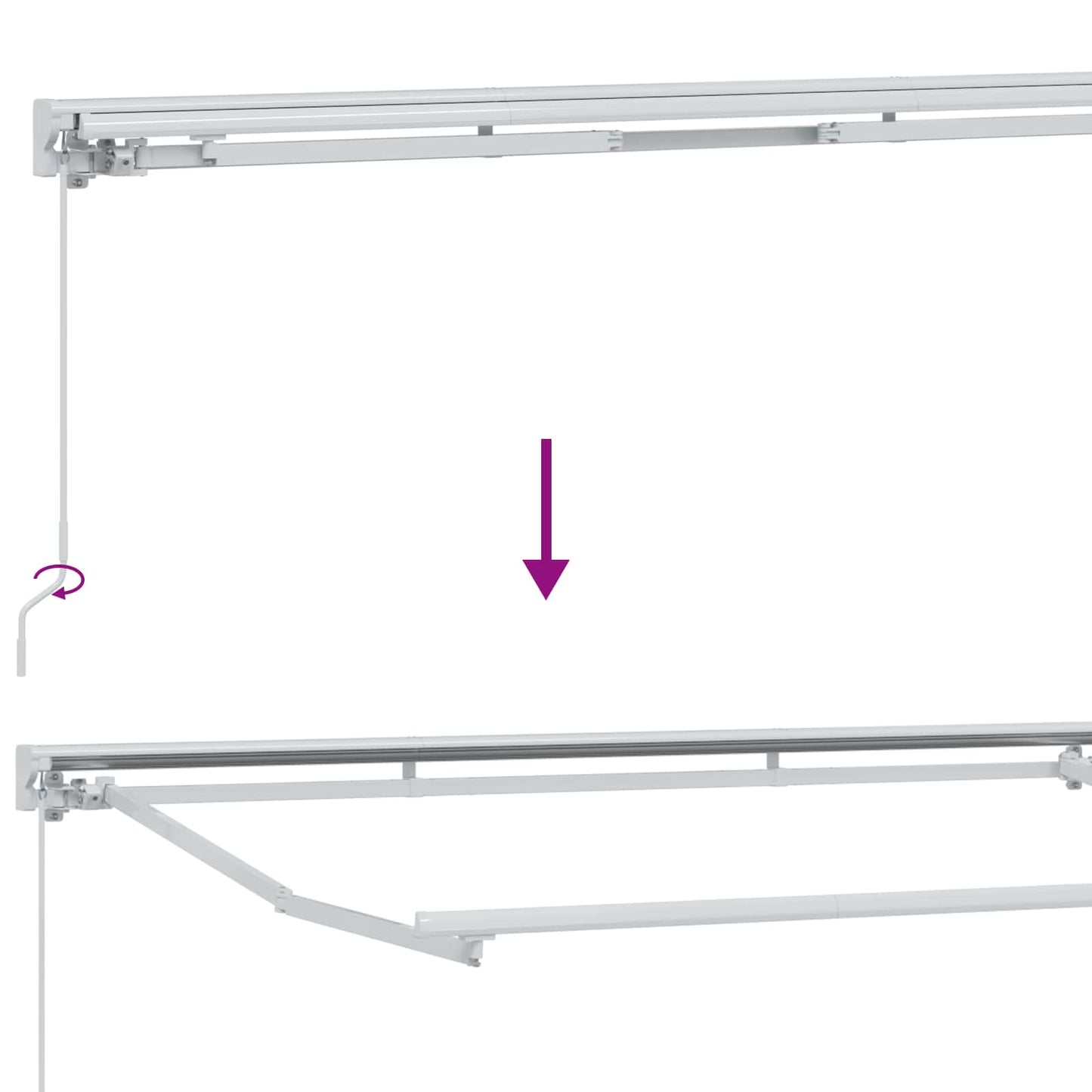 vidaXL Manual Awning Frame with LEDs Green and White 5 x 3 m