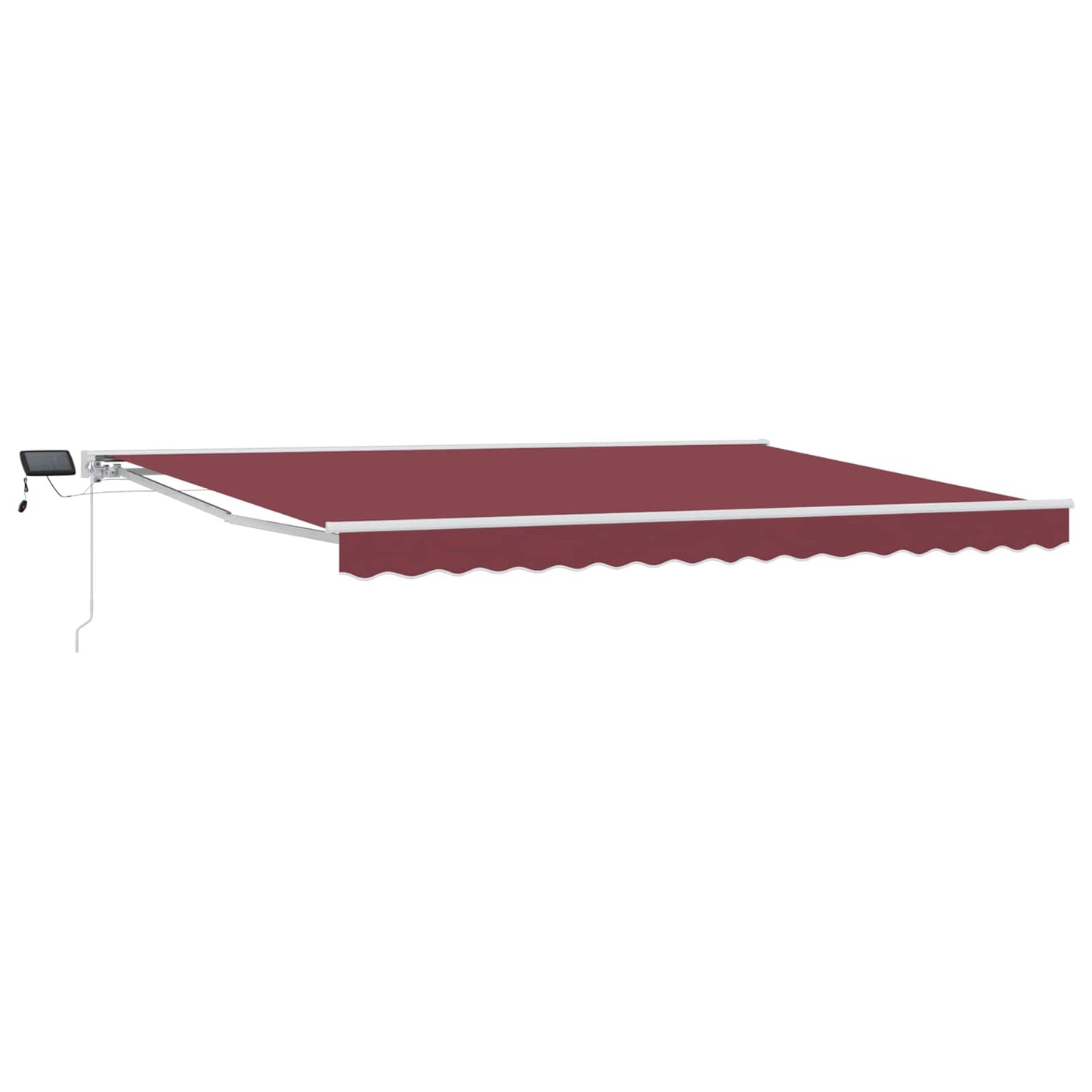 vidaXL Manual Awning Frame with LEDs Burgundy and White 5 x 3.5 m