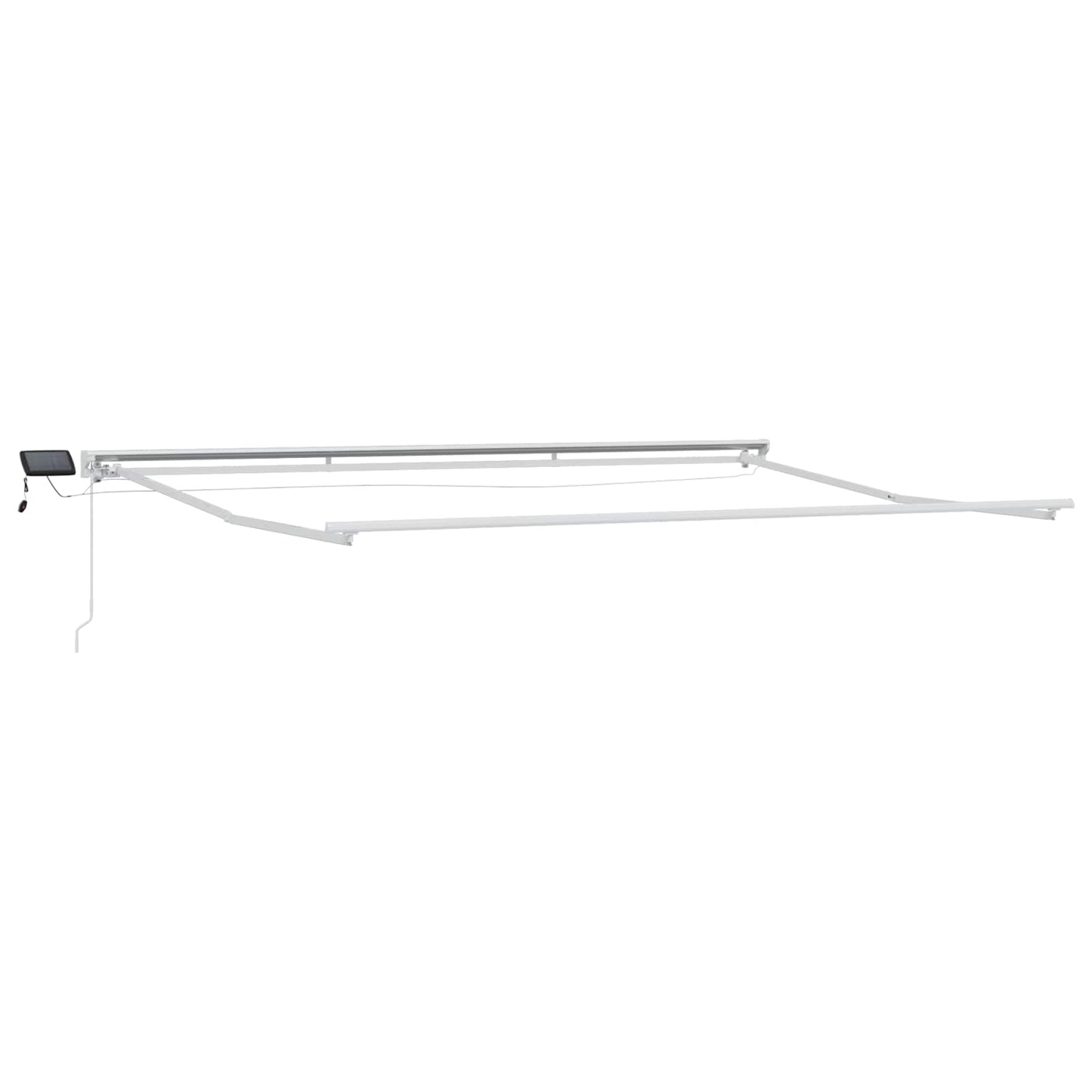 vidaXL Manual Awning Frame with LEDs Burgundy and White 5 x 3.5 m